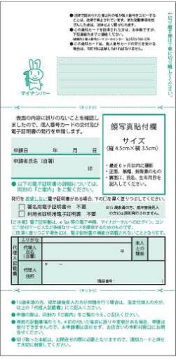 交付申請カード（裏面）