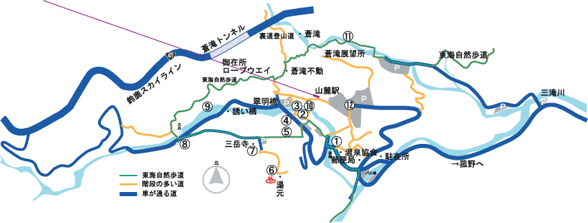 湯の山歴史こばなしめぐりマップ