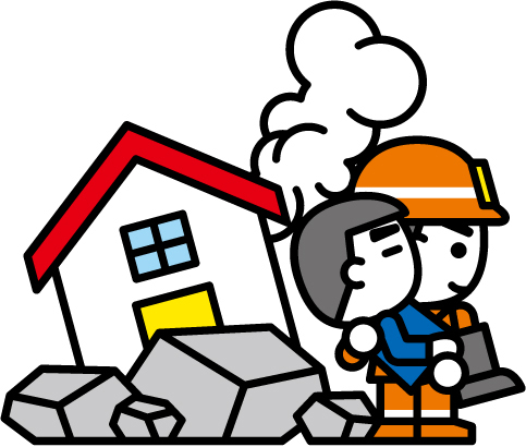 建物から救助する画像