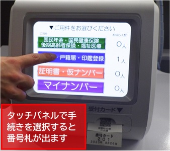 2．発券機で番号札を取るの画像2