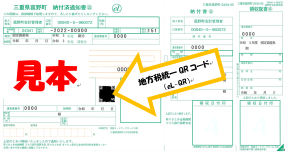 地方税統一QRコードでの納税についての画像